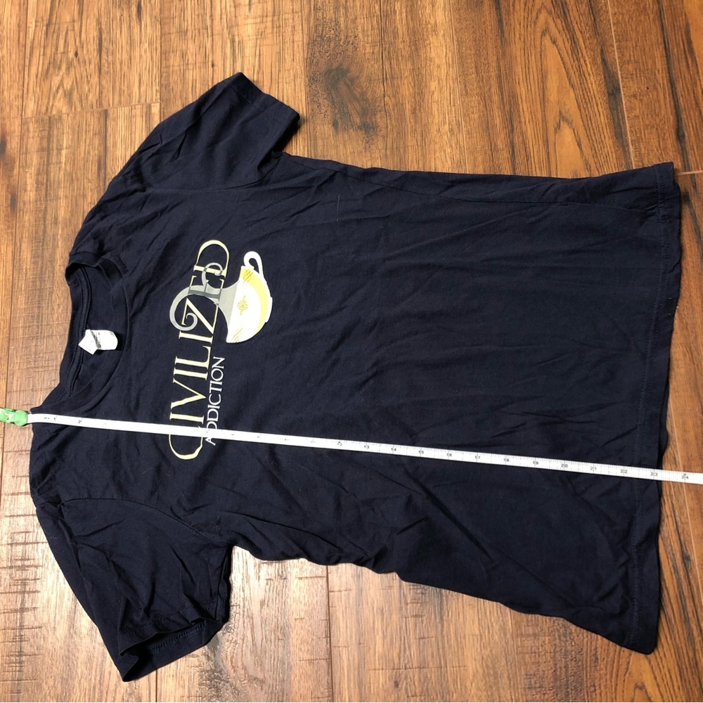 DONATED Civilized Addiction Coffee Tea Shirt Woot T Shirt Tea Cup Small Blue - Picture 4 of 10